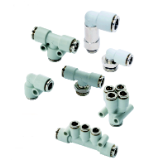 Super-rapid fittings Compact for plastic tubes in technopolymer