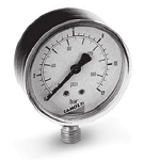 Pressure gauges with radial connection