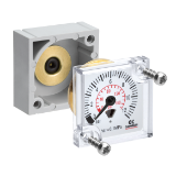 Built-in pressure gauge for series MD and MC